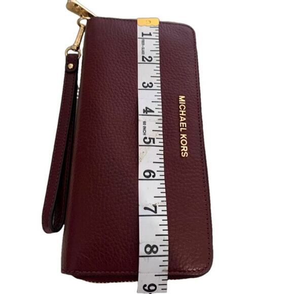 Michael Kors Burgundy Zip Around Wallet - Picture 7 of 8